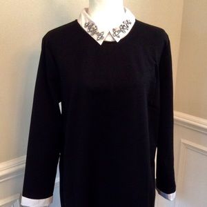 Ann Taylor LBD with bling on the collar